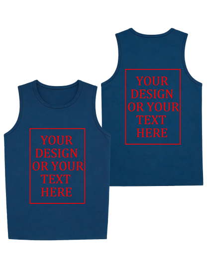 Men's Custom Vest - Add your own photo/pattern/text design | 100% Cotton | Machine washable crew neck vest, suitable for summer, Valentine's Day, and holiday gifts. Personalized vest.