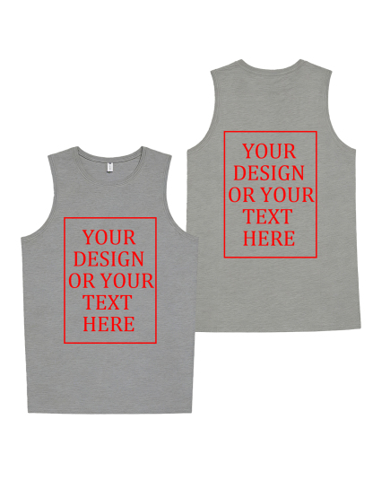 Men's Custom Vest - Add your own photo/pattern/text design | 100% Cotton | Machine washable crew neck vest, suitable for summer, Valentine's Day, and holiday gifts. Personalized vest.