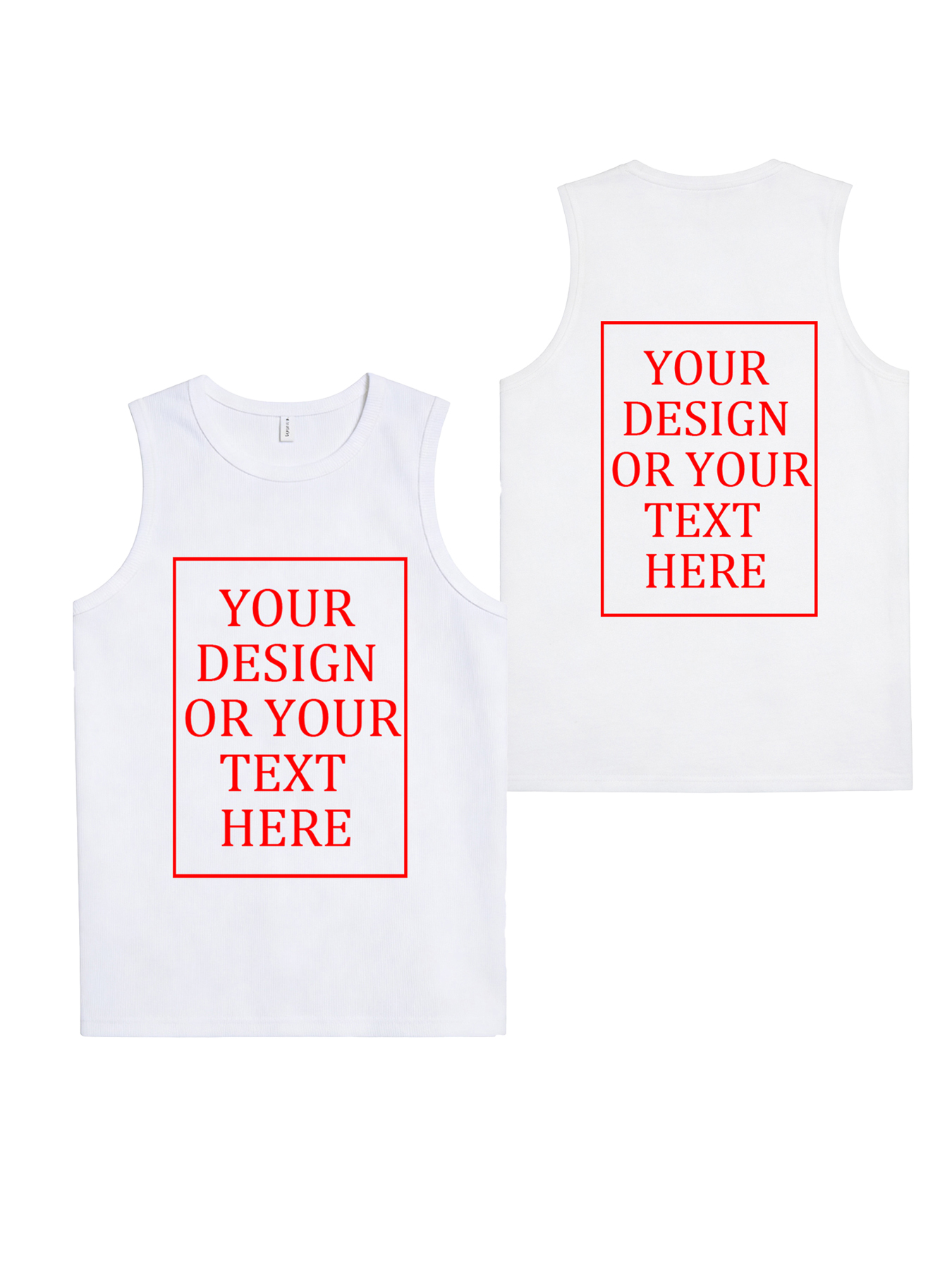 Men's Custom Vest - Add your own photo/pattern/text design | 100% Cotton | Machine washable crew neck vest, suitable for summer, Valentine's Day, and holiday gifts. Personalized vest.