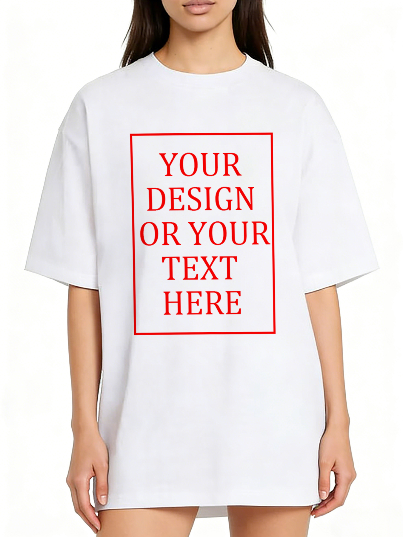 Women's Custom Short-Sleeve T-Shirt - Add Your Own Photo/Pattern/Text Design | 100% Cotton | Machine Washable Crew Neck Short-Sleeve T-Shirt, Suitable for Summer, Valentine's Day, and Holiday Gifts. Personalized Short-Sleeve T-Shirt.