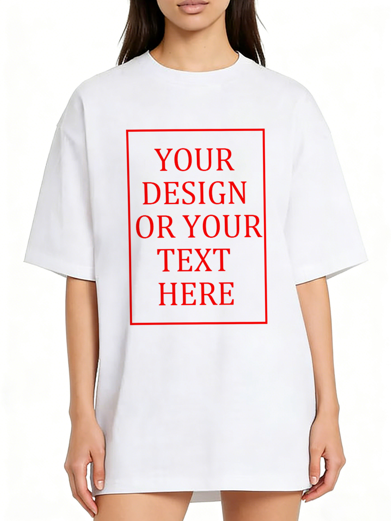 Women's Custom Short-Sleeve T-Shirt - Add Your Own Photo/Pattern/Text Design | 100% Cotton | Machine Washable Crew Neck Short-Sleeve T-Shirt, Suitable for Summer, Valentine's Day, and Holiday Gifts. Personalized Short-Sleeve T-Shirt.