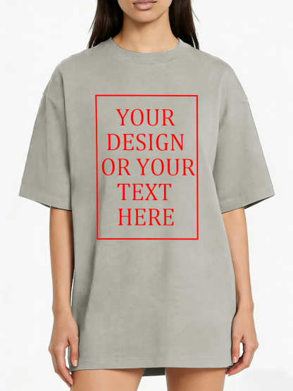 Women's Custom Short-Sleeve T-Shirt - Add Your Own Photo/Pattern/Text Design | 100% Cotton | Machine Washable Crew Neck Short-Sleeve T-Shirt, Suitable for Summer, Valentine's Day, and Holiday Gifts. Personalized Short-Sleeve T-Shirt.