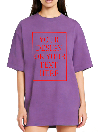 Women's Custom Short-Sleeve T-Shirt - Add Your Own Photo/Pattern/Text Design | 100% Cotton | Machine Washable Crew Neck Short-Sleeve T-Shirt, Suitable for Summer, Valentine's Day, and Holiday Gifts. Personalized Short-Sleeve T-Shirt.