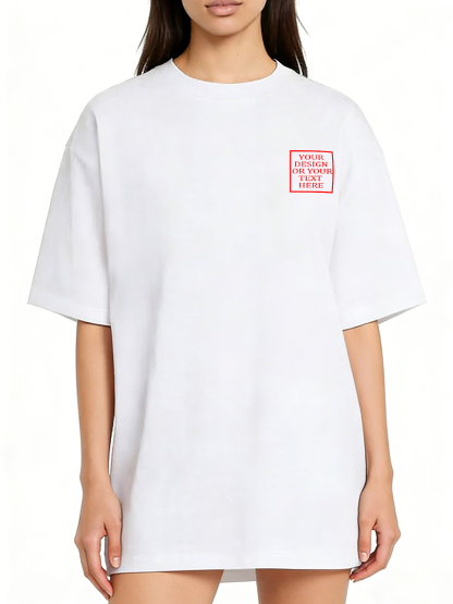 Women's Custom Short-Sleeve T-Shirt - Add Your Own Photo/Pattern/Text Design | 100% Cotton | Machine Washable Crew Neck Short-Sleeve T-Shirt, Ideal for Company Team Building Attire, Work Shirts, and Holiday Gifts. Personalized Short-Sleeve T-Shirt.