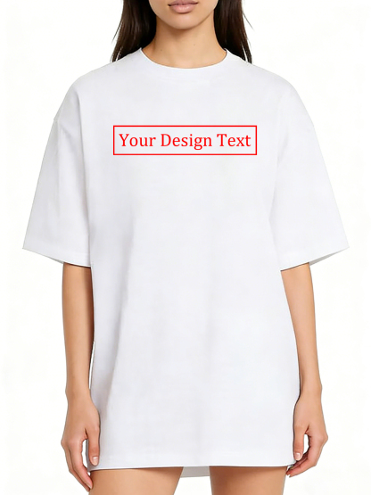 Women's Custom Short-Sleeve T-Shirt - Add Your Own Text Design | 100% Cotton | Machine Washable Crew Neck Short-Sleeve T-Shirt, Ideal for Company Team Building Attire, Work Shirts, and Holiday Gifts. Personalized Short-Sleeve T-Shirt.