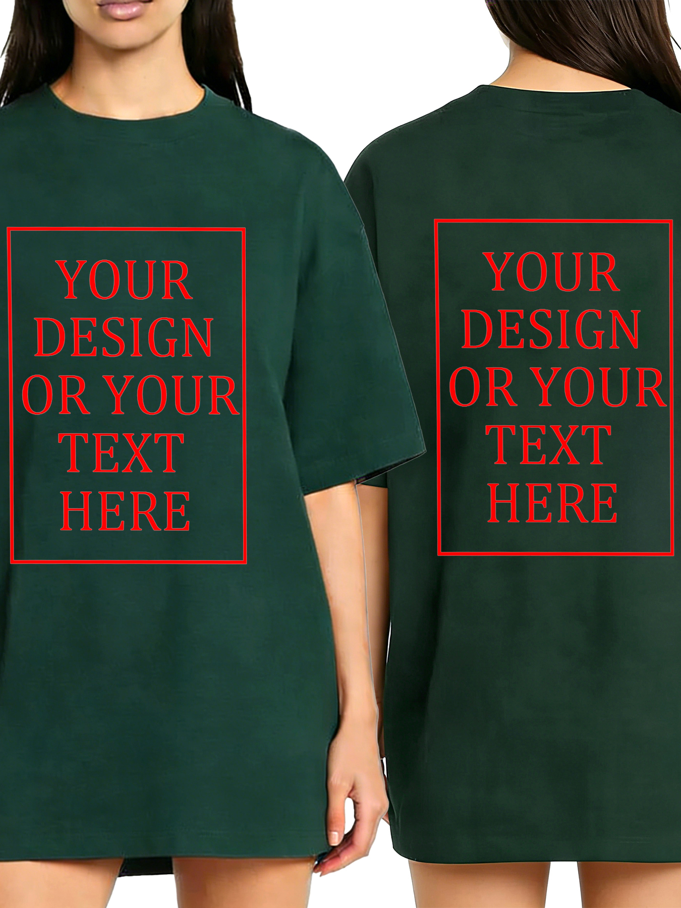 Women's Custom Short-Sleeve T-Shirt - Add Your Own Photo/Text Double-Sided Design | 100% Cotton | Machine Washable Crew Neck Short-Sleeve T-Shirt, Ideal for Company Team Building Attire, Work Shirts, and Holiday Gifts. Personalized Short-Sleeve T-Shirt.