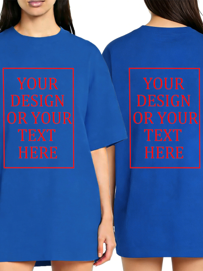 Women's Custom Short-Sleeve T-Shirt - Add Your Own Photo/Text Double-Sided Design | 100% Cotton | Machine Washable Crew Neck Short-Sleeve T-Shirt, Ideal for Company Team Building Attire, Work Shirts, and Holiday Gifts. Personalized Short-Sleeve T-Shirt.