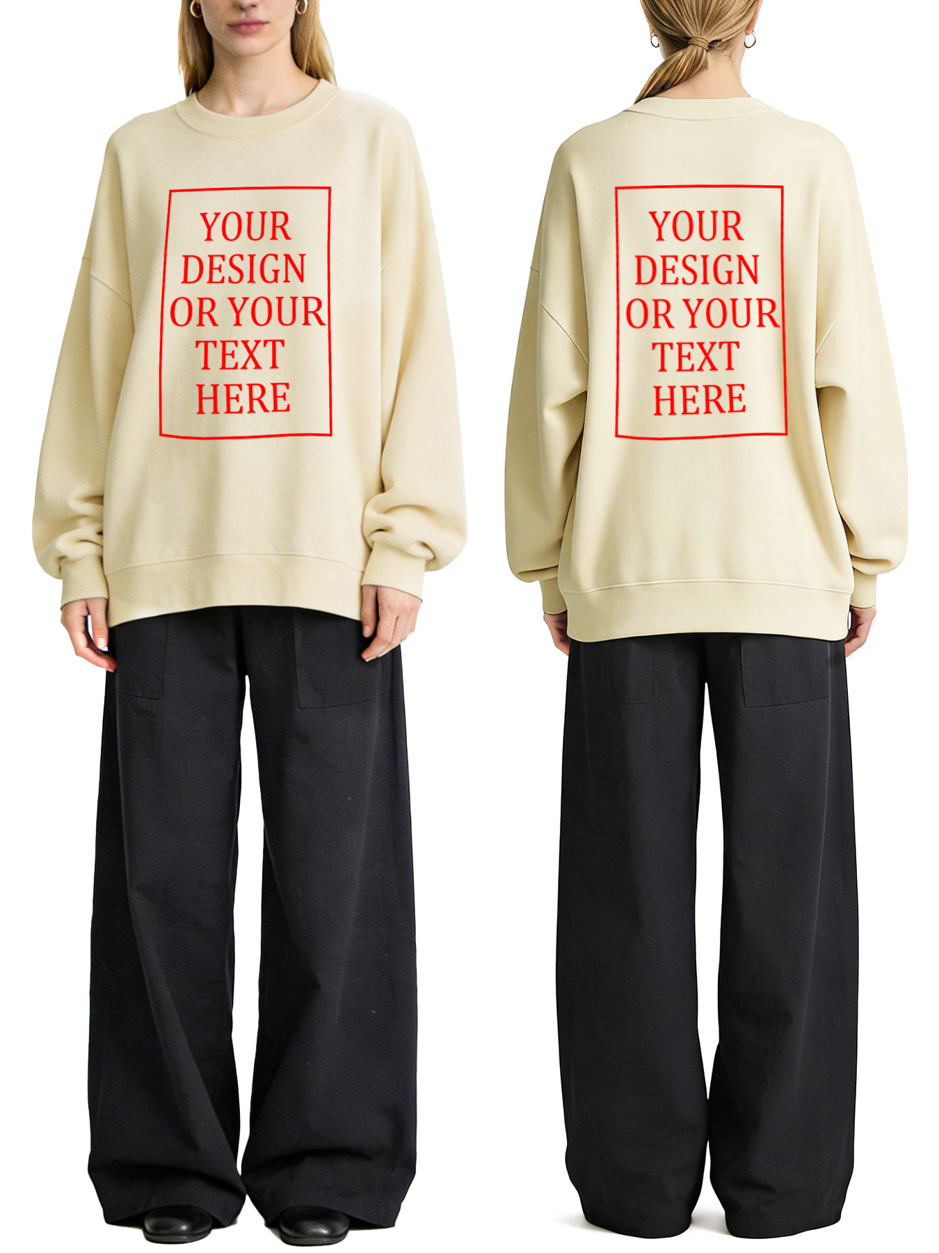 Women's Custom Hoodie - Add Your Own Photo/Text Double-Sided Design