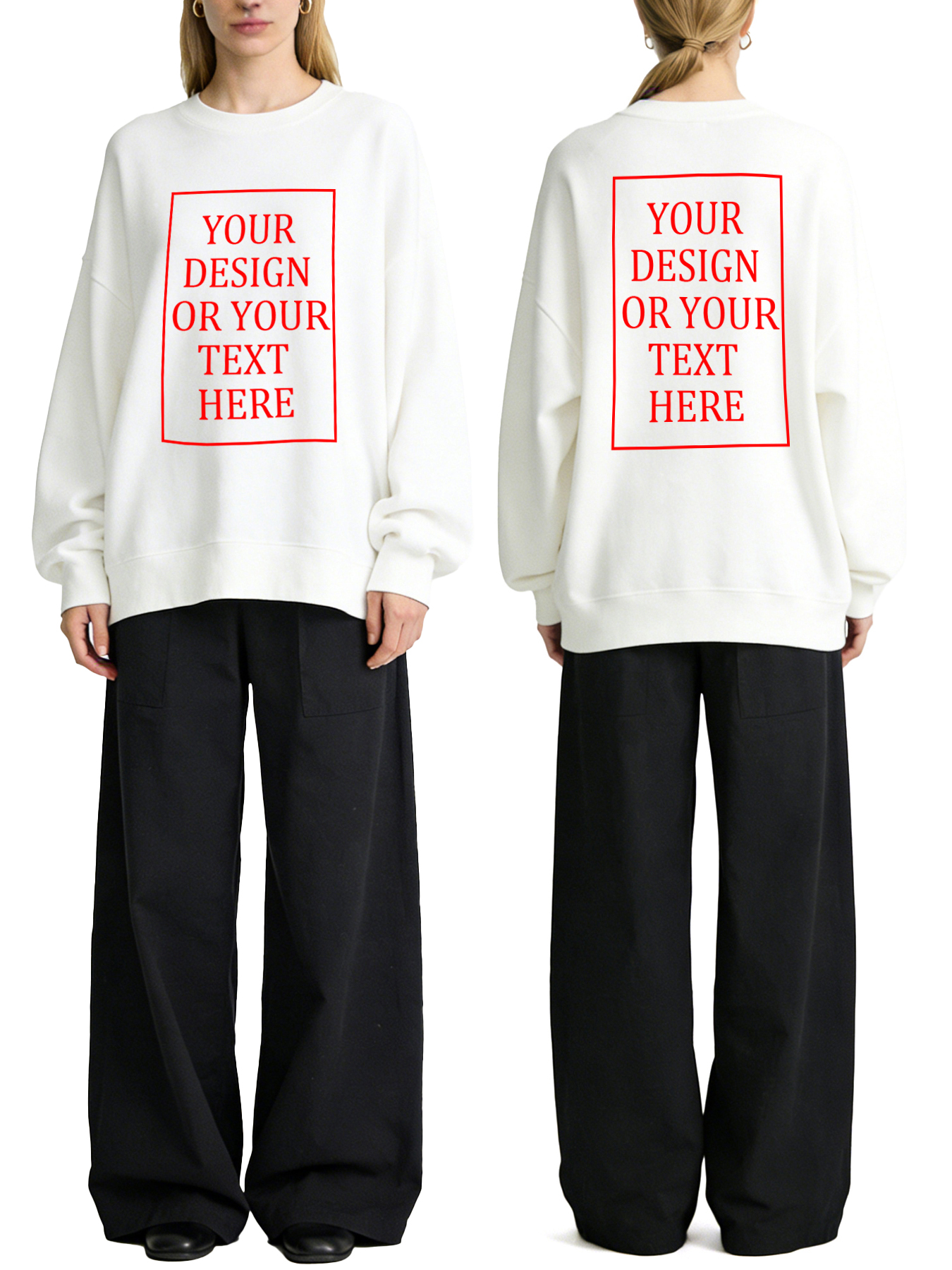 Women's Custom Hoodie - Add Your Own Photo/Text Double-Sided Design