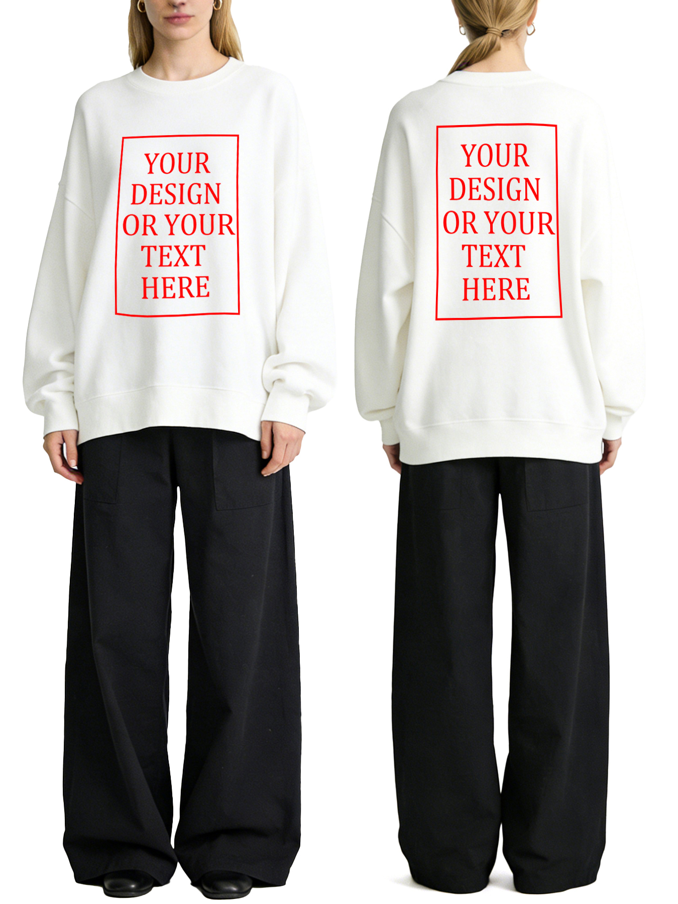 Women's Custom Hoodie - Add Your Own Photo/Text Double-Sided Design