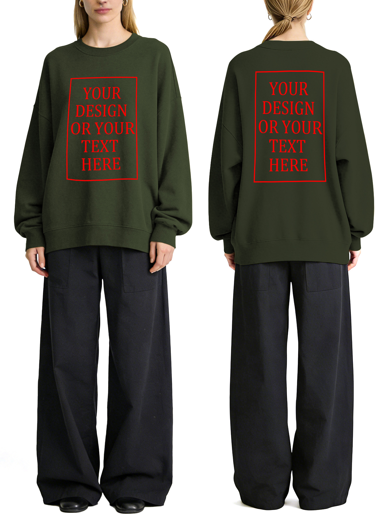 Women's Custom Hoodie - Add Your Own Photo/Text Double-Sided Design