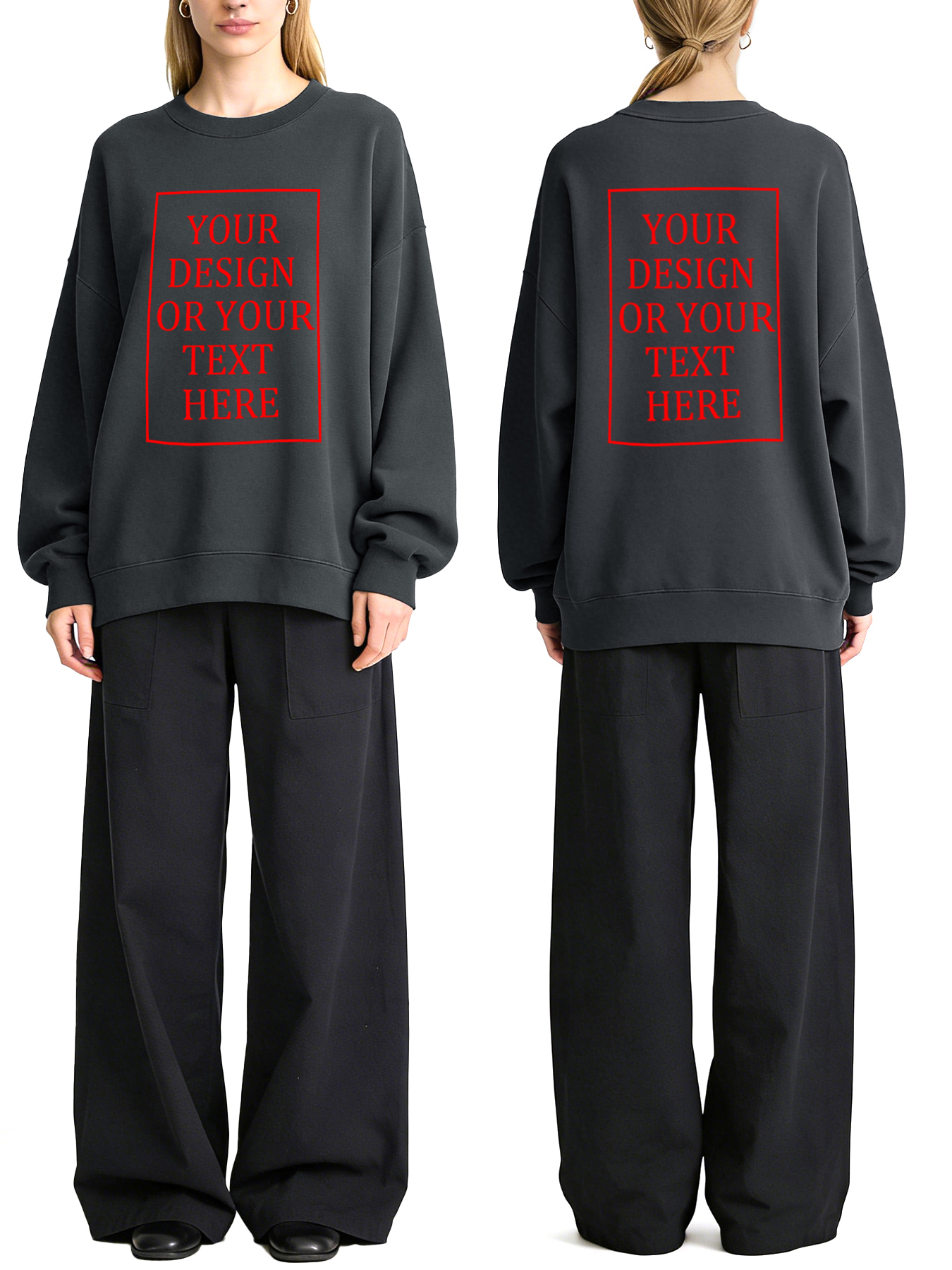 Women's Custom Hoodie - Add Your Own Photo/Text Double-Sided Design