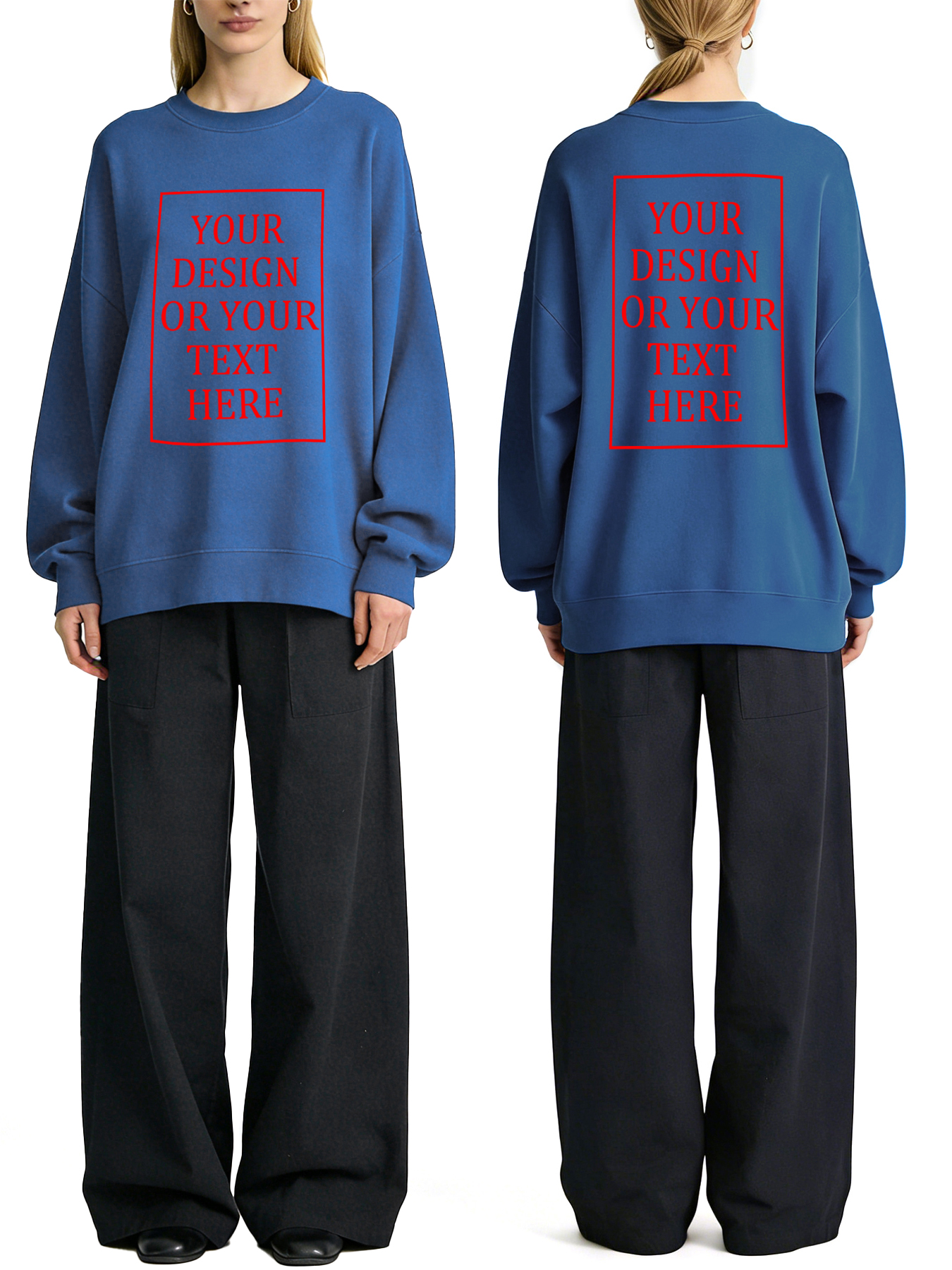 Women's Custom Hoodie - Add Your Own Photo/Text Double-Sided Design