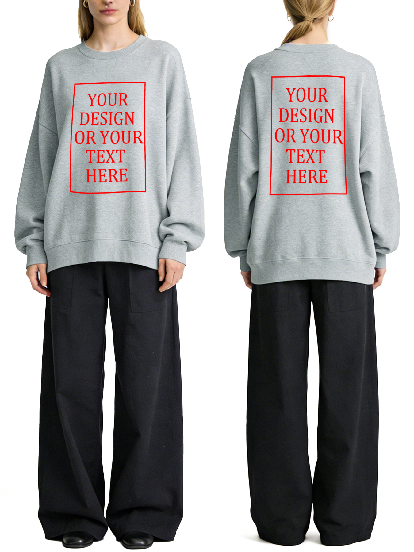 Women's Custom Hoodie - Add Your Own Photo/Text Double-Sided Design