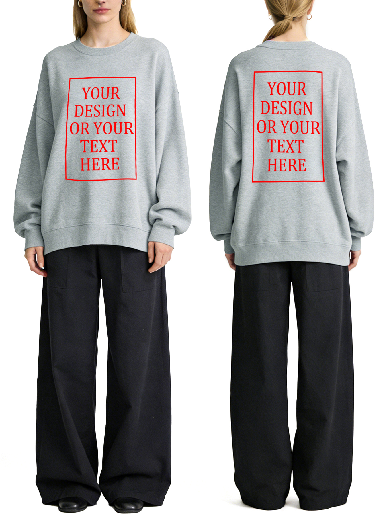 Women's Custom Hoodie - Add Your Own Photo/Text Double-Sided Design