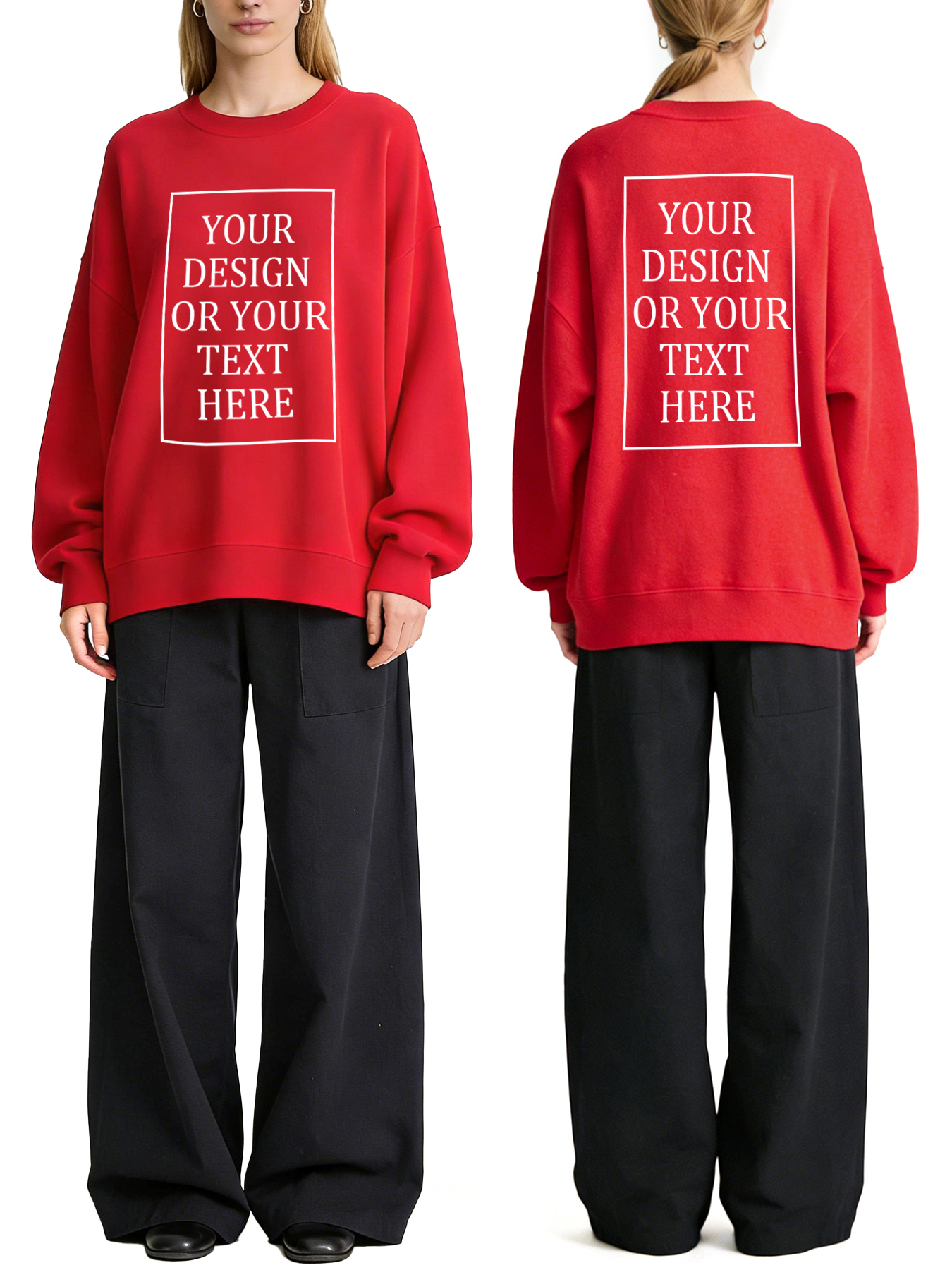 Women's Custom Hoodie - Add Your Own Photo/Text Double-Sided Design