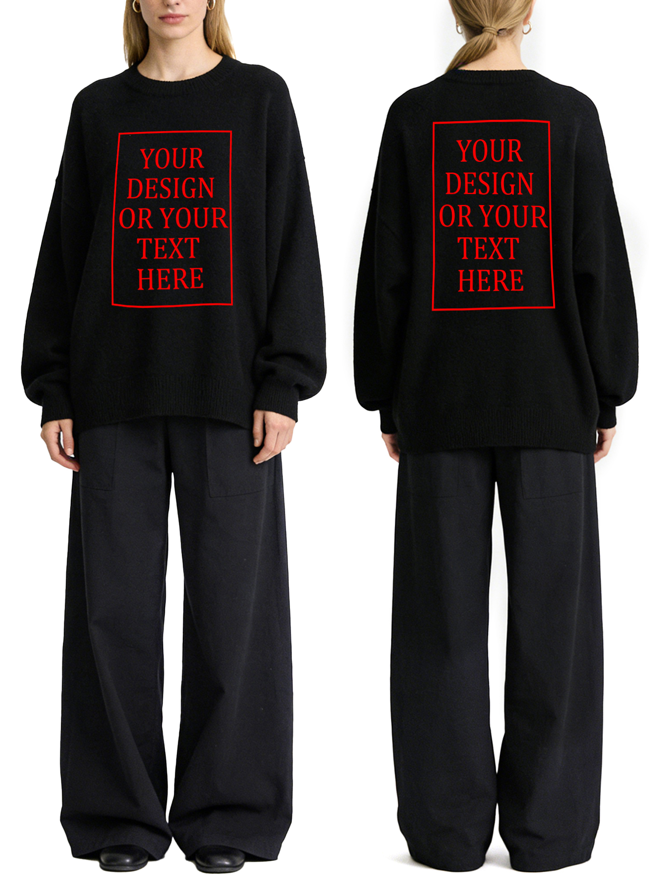 Women's Custom Hoodie - Add Your Own Photo/Text Double-Sided Design