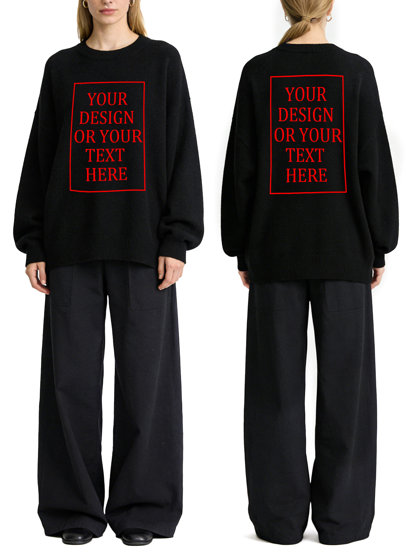 Women's Custom Hoodie - Add Your Own Photo/Text Double-Sided Design
