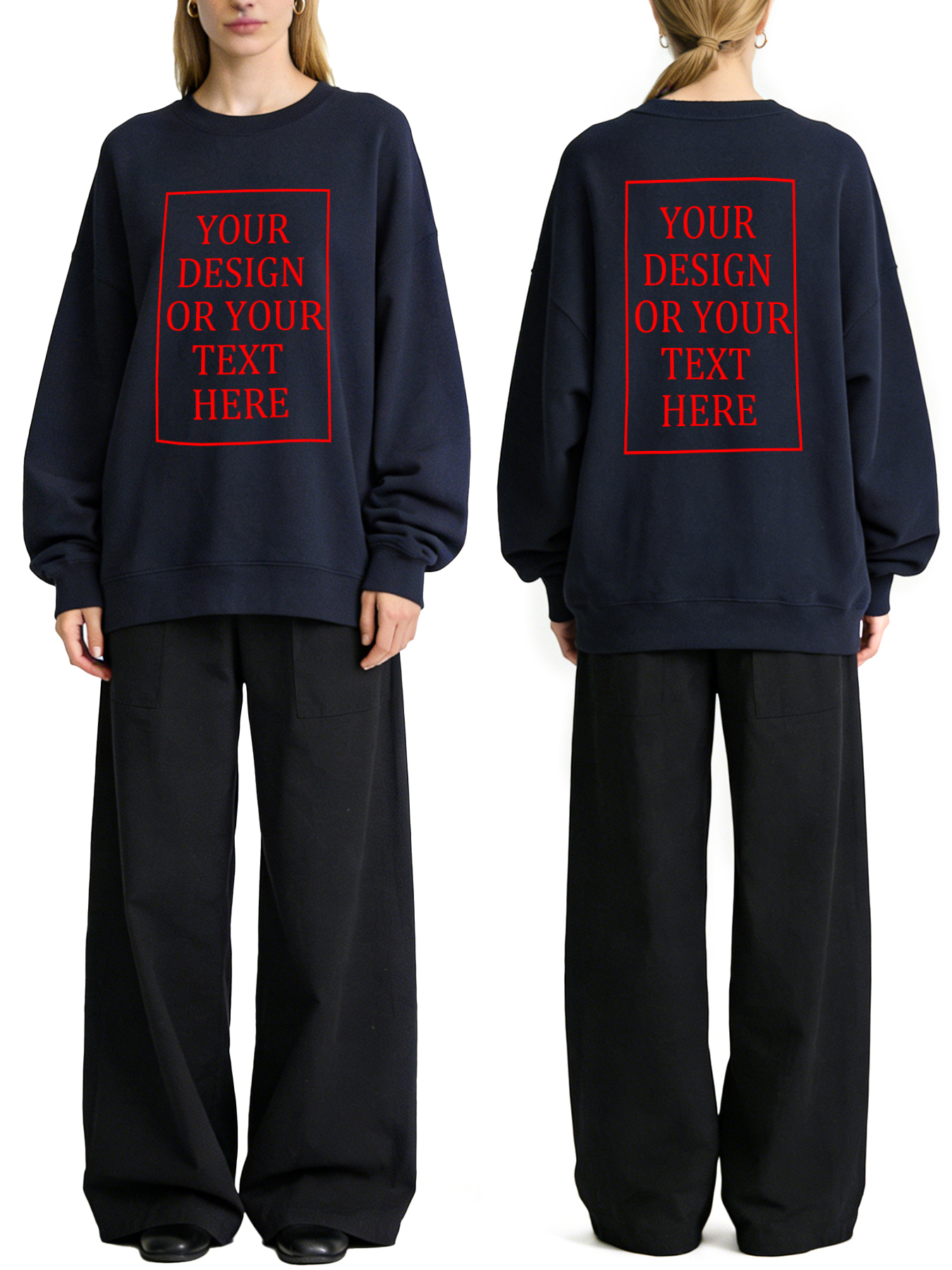 Women's Custom Hoodie - Add Your Own Photo/Text Double-Sided Design