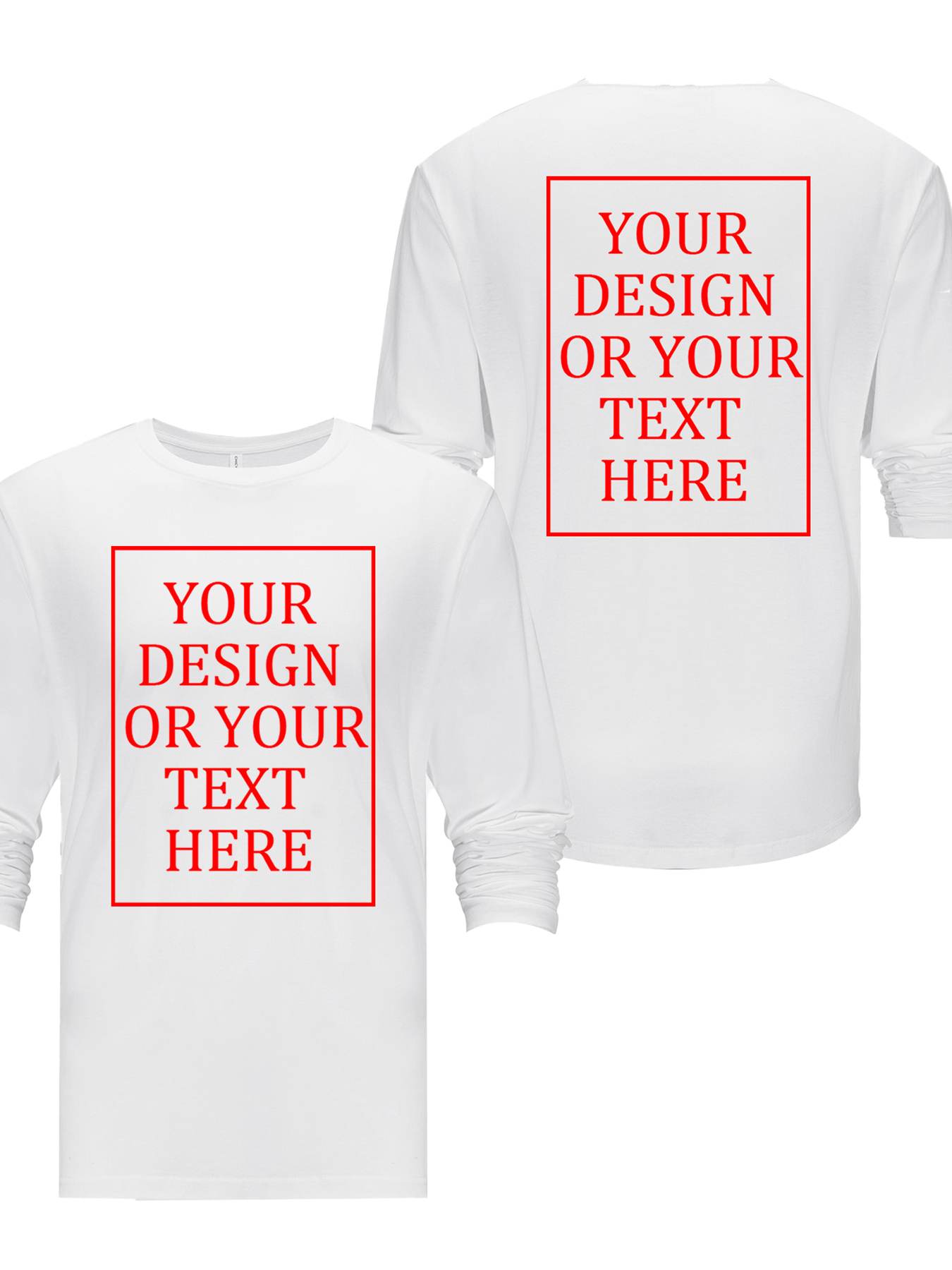 Unisex Custom Long-Sleeve Shirt - Add Your Own Photo/Text Double-Sided Design