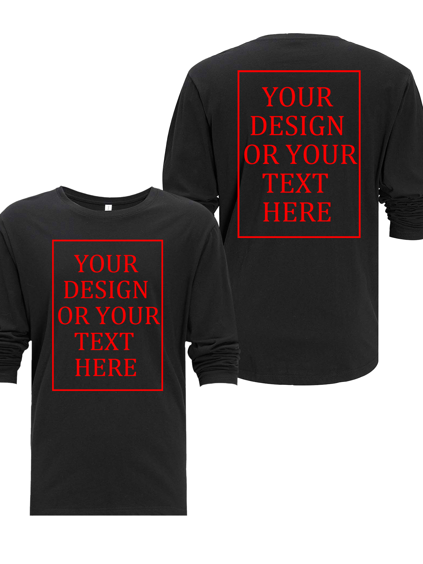 Unisex Custom Long-Sleeve Shirt - Add Your Own Photo/Text Double-Sided Design