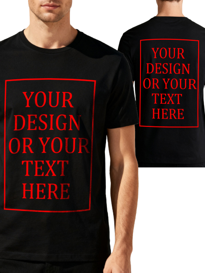 Men's Custom Short-Sleeve T-Shirt - Add Your Own Photo/Text Double-Sided Design