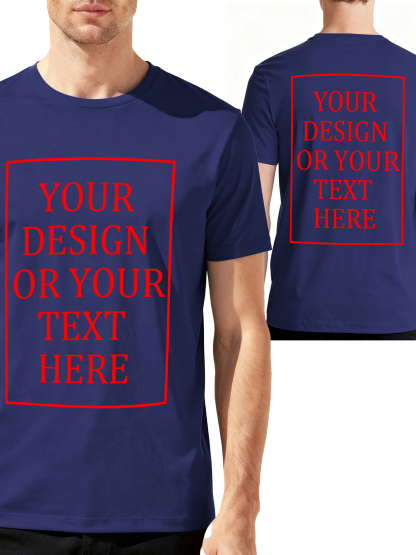 Men's Custom Short-Sleeve T-Shirt - Add Your Own Photo/Text Double-Sided Design