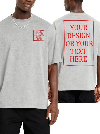 Men's Custom Short-Sleeve T-Shirt - Add Your Own Photo/Text Double-Sided Design