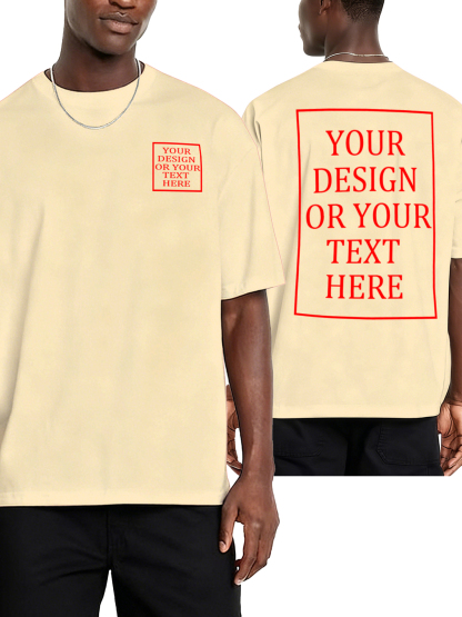 Men's Custom Short-Sleeve T-Shirt - Add Your Own Photo/Text Double-Sided Design