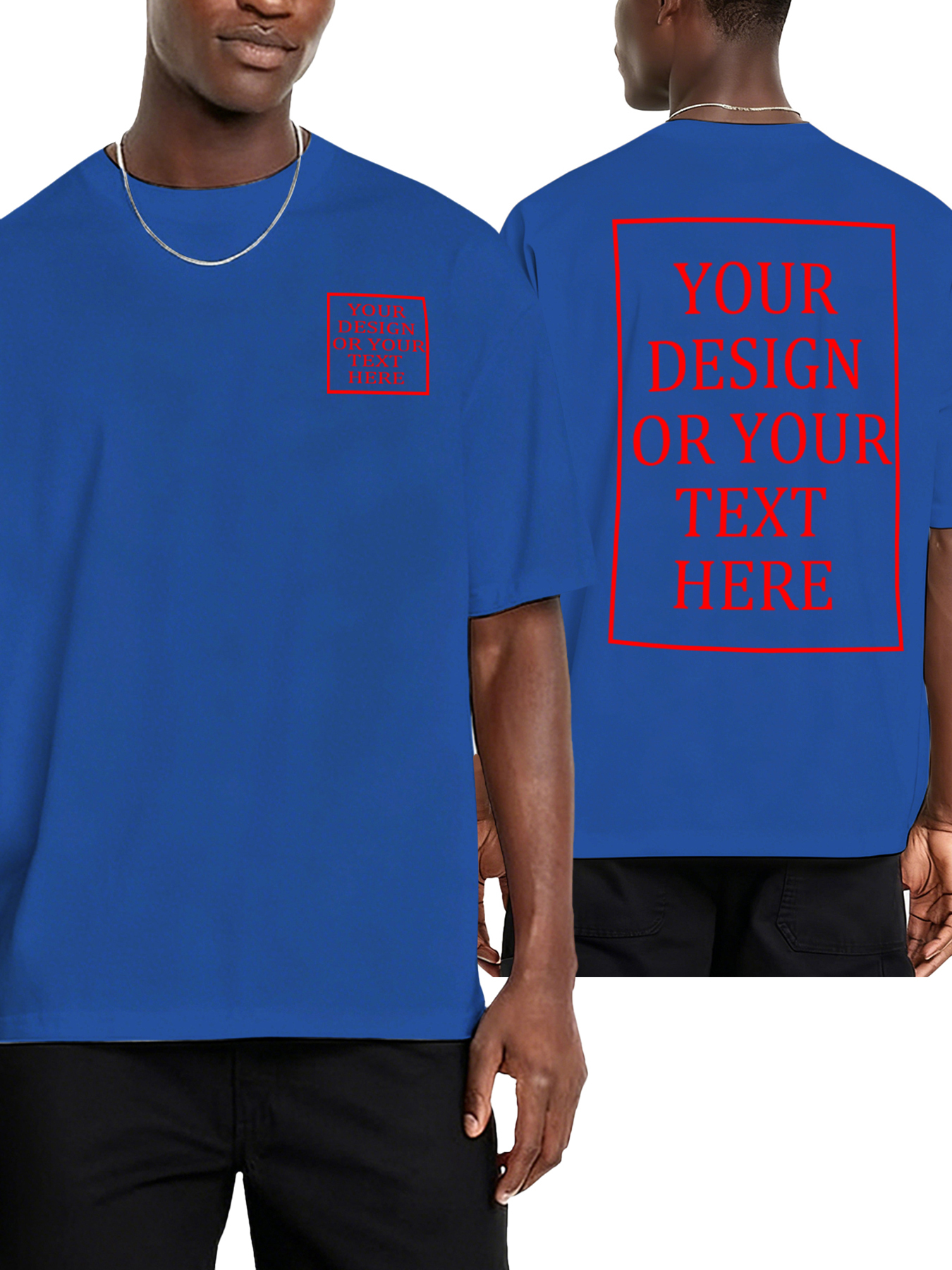 Men's Custom Short-Sleeve T-Shirt - Add Your Own Photo/Text Double-Sided Design