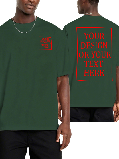 Men's Custom Short-Sleeve T-Shirt - Add Your Own Photo/Text Double-Sided Design