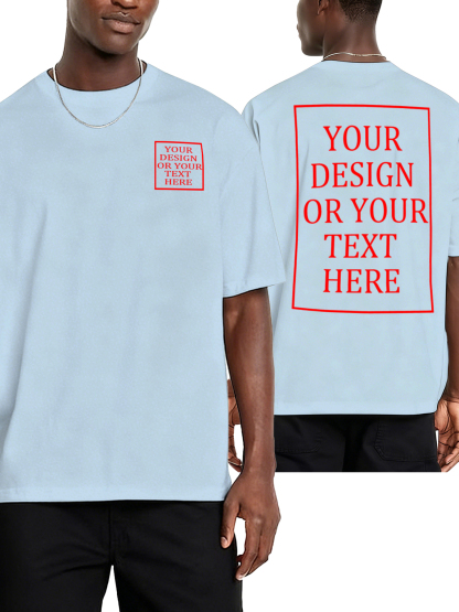 Men's Custom Short-Sleeve T-Shirt - Add Your Own Photo/Text Double-Sided Design