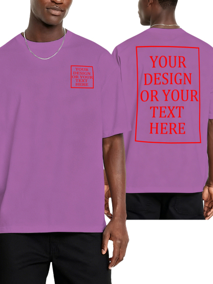 Men's Custom Short-Sleeve T-Shirt - Add Your Own Photo/Text Double-Sided Design