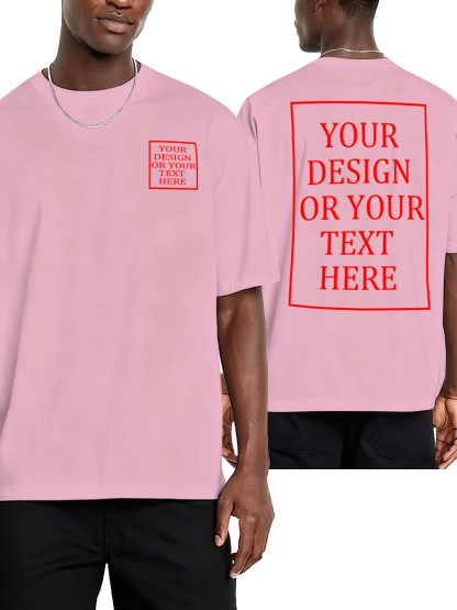 Men's Custom Short-Sleeve T-Shirt - Add Your Own Photo/Text Double-Sided Design