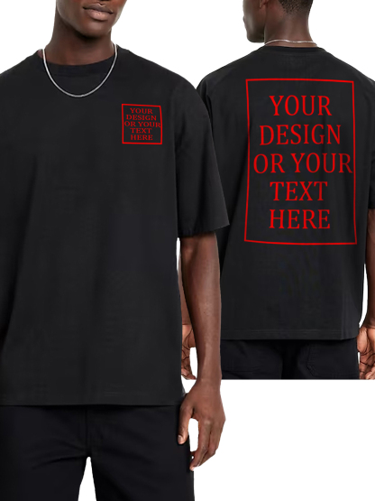 Men's Custom Short-Sleeve T-Shirt - Add Your Own Photo/Text Double-Sided Design