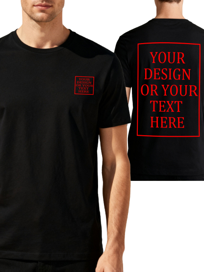 Men's Custom Short-Sleeve T-Shirt - Add Your Own Photo/Text Double-Sided Design