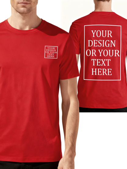 Men's Custom Short-Sleeve T-Shirt - Add Your Own Photo/Text Double-Sided Design