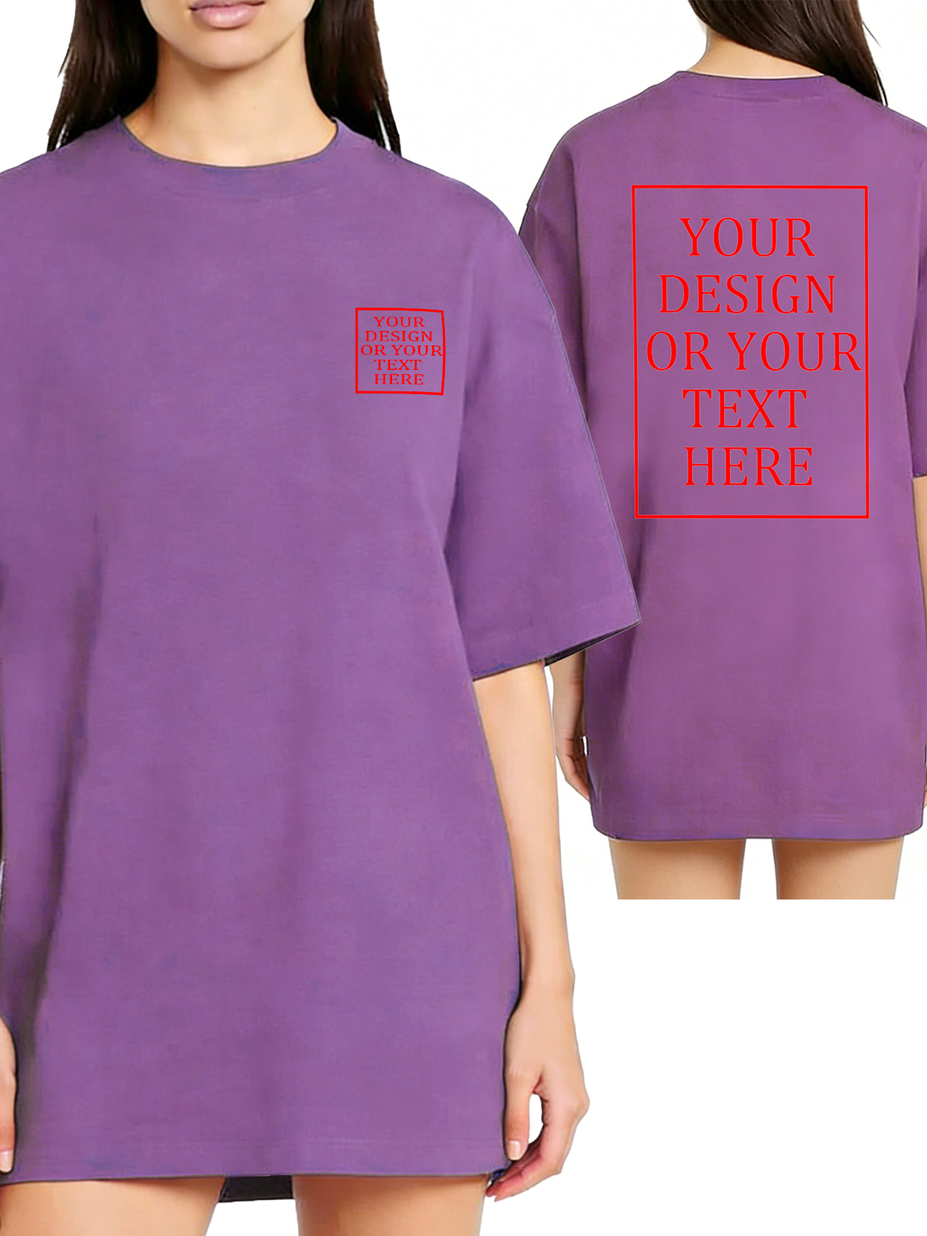 Women's Custom Short-Sleeve T-Shirt - Add Your Own Photo/Text Double-Sided Design