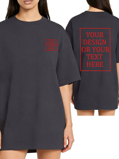 Women's Custom Short-Sleeve T-Shirt - Add Your Own Photo/Text Double-Sided Design