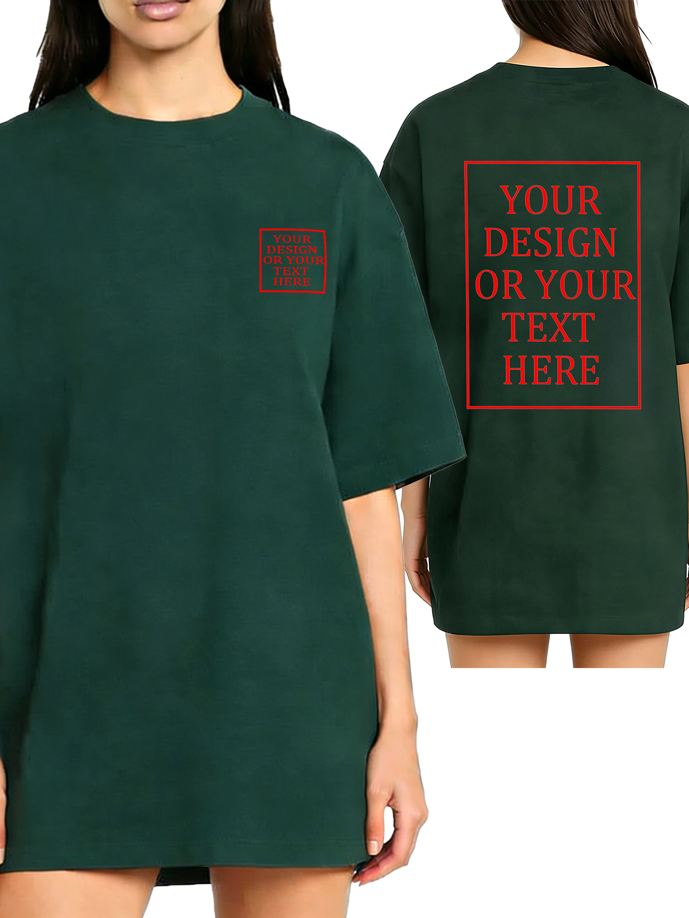 Women's Custom Short-Sleeve T-Shirt - Add Your Own Photo/Text Double-Sided Design