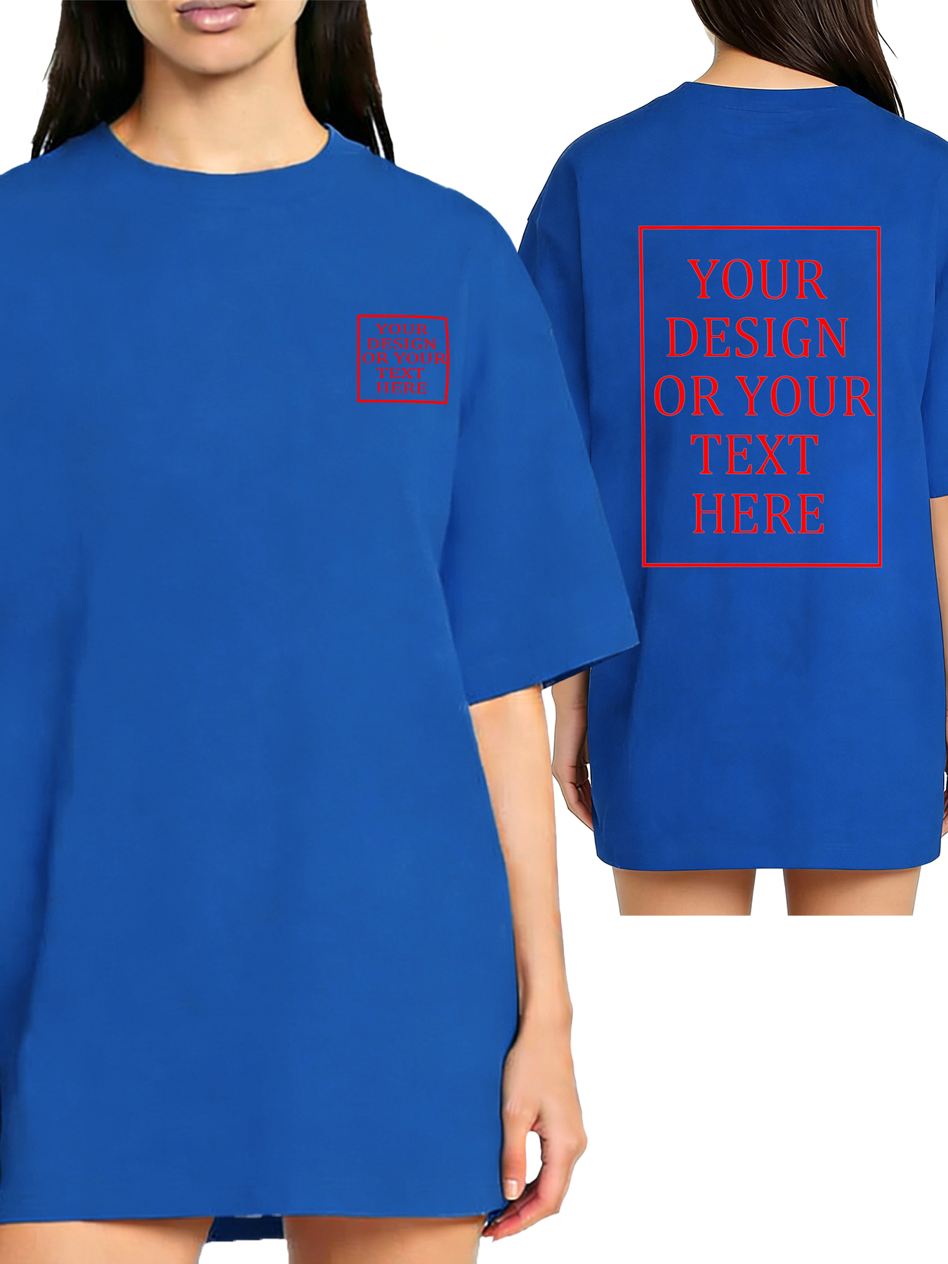 Women's Custom Short-Sleeve T-Shirt - Add Your Own Photo/Text Double-Sided Design