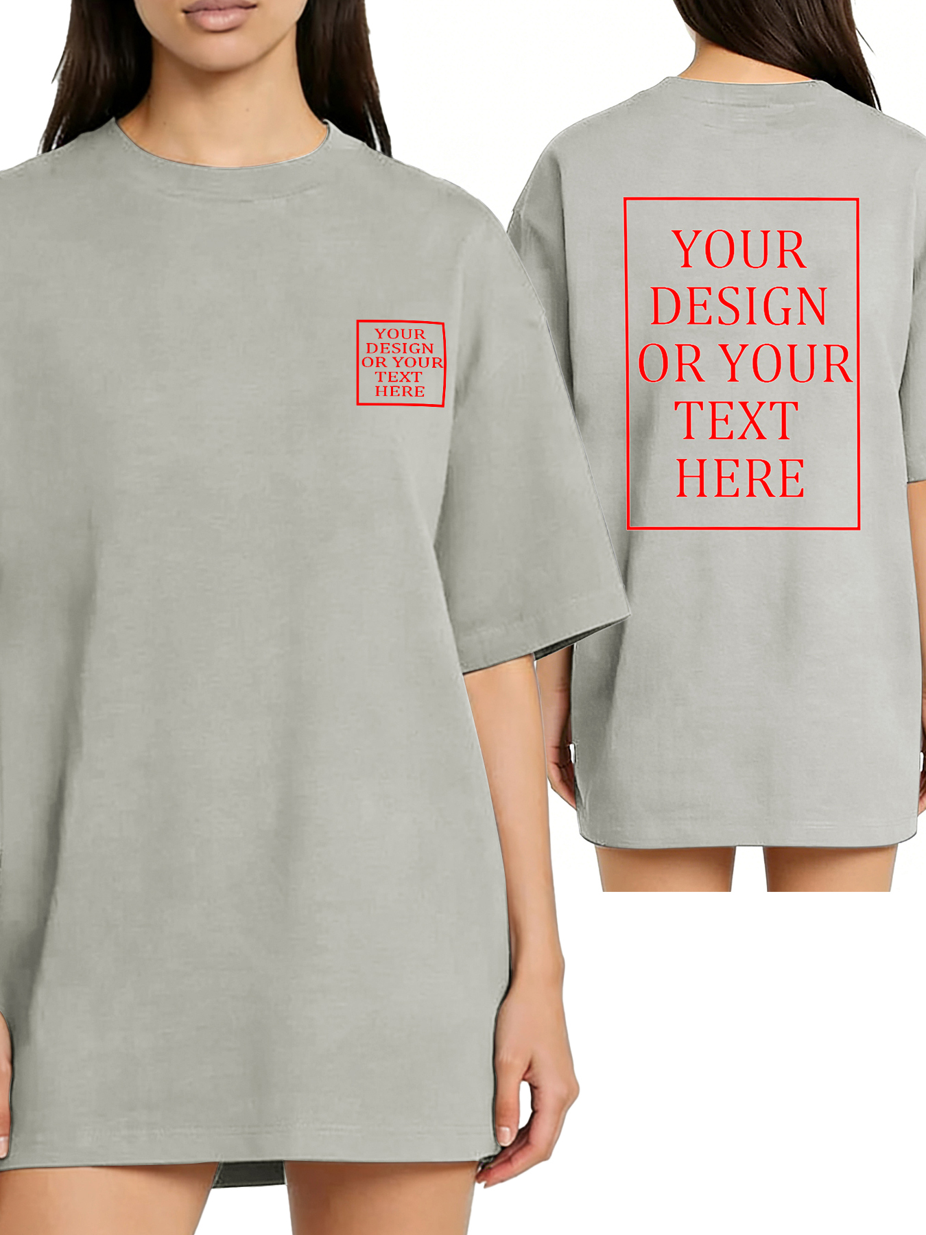 Women's Custom Short-Sleeve T-Shirt - Add Your Own Photo/Text Double-Sided Design