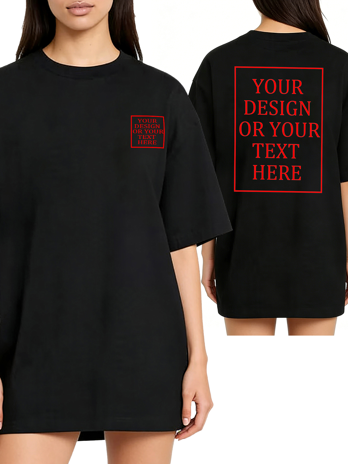 Women's Custom Short-Sleeve T-Shirt - Add Your Own Photo/Text Double-Sided Design