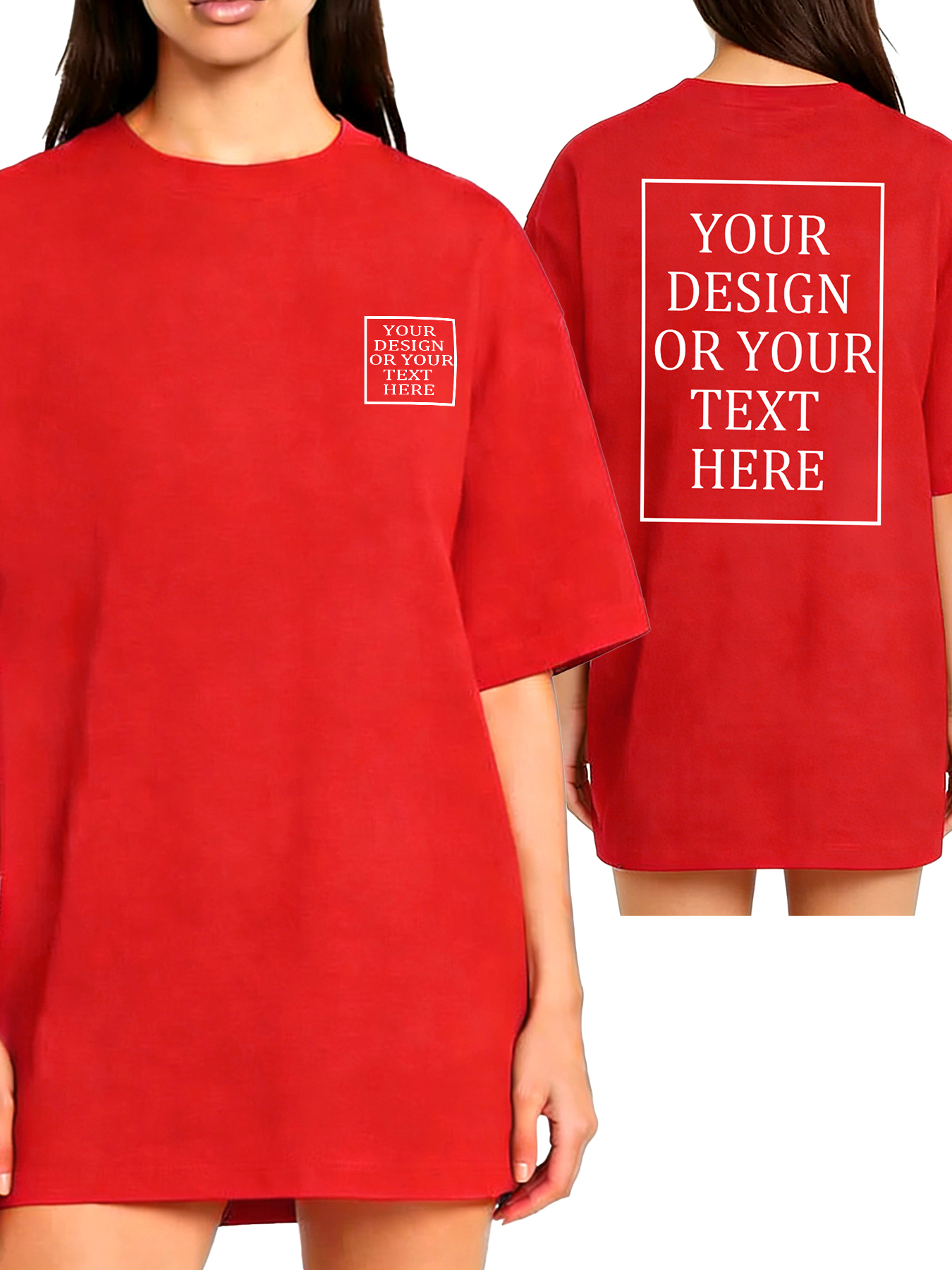 Women's Custom Short-Sleeve T-Shirt - Add Your Own Photo/Text Double-Sided Design