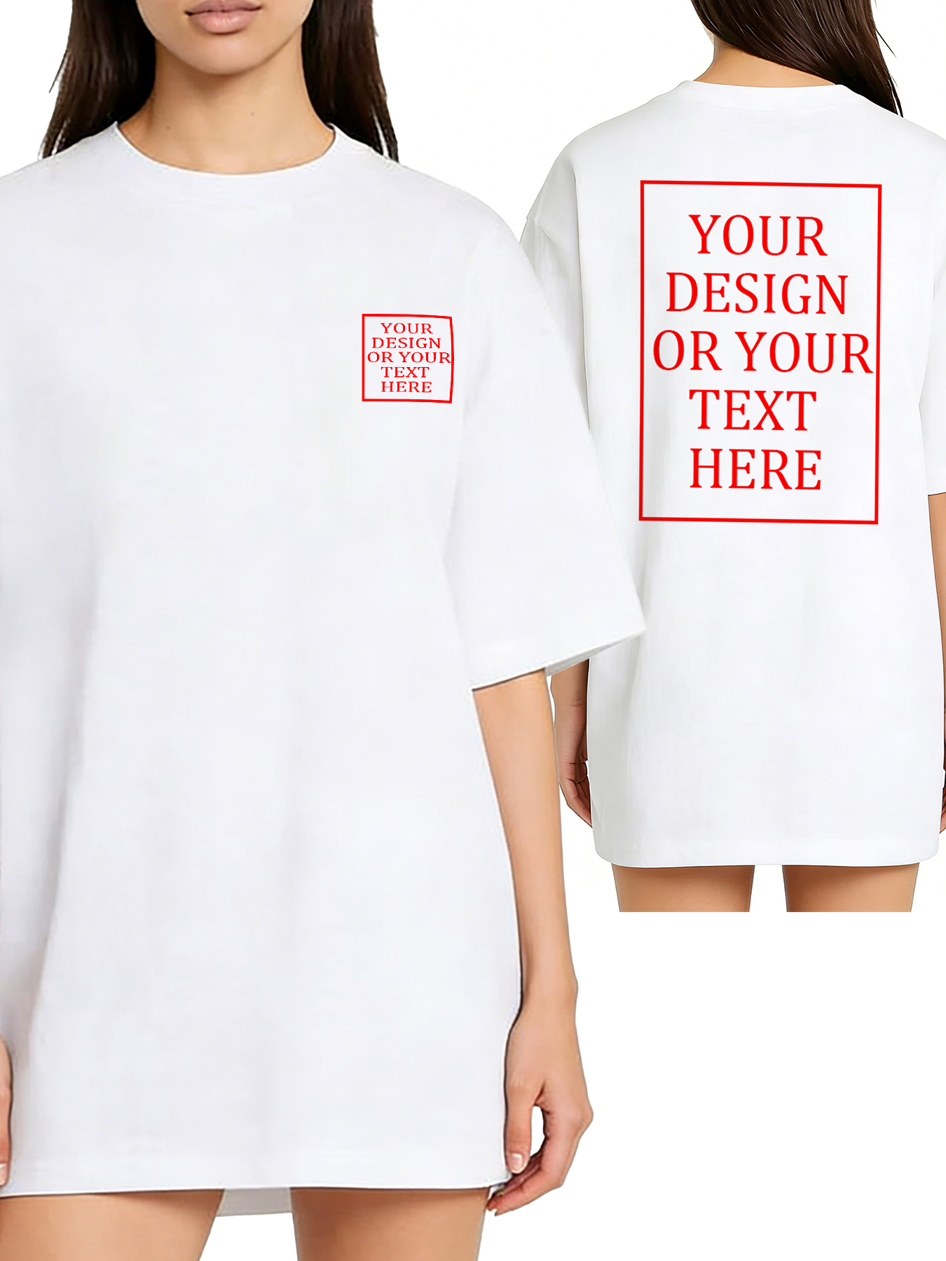 Women's Custom Short-Sleeve T-Shirt - Add Your Own Photo/Text Double-Sided Design