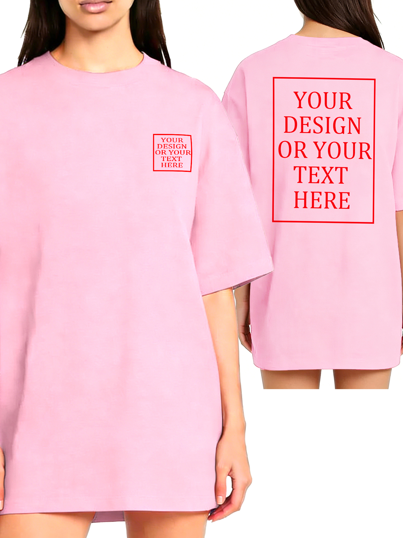 Women's Custom Short-Sleeve T-Shirt - Add Your Own Photo/Text Double-Sided Design