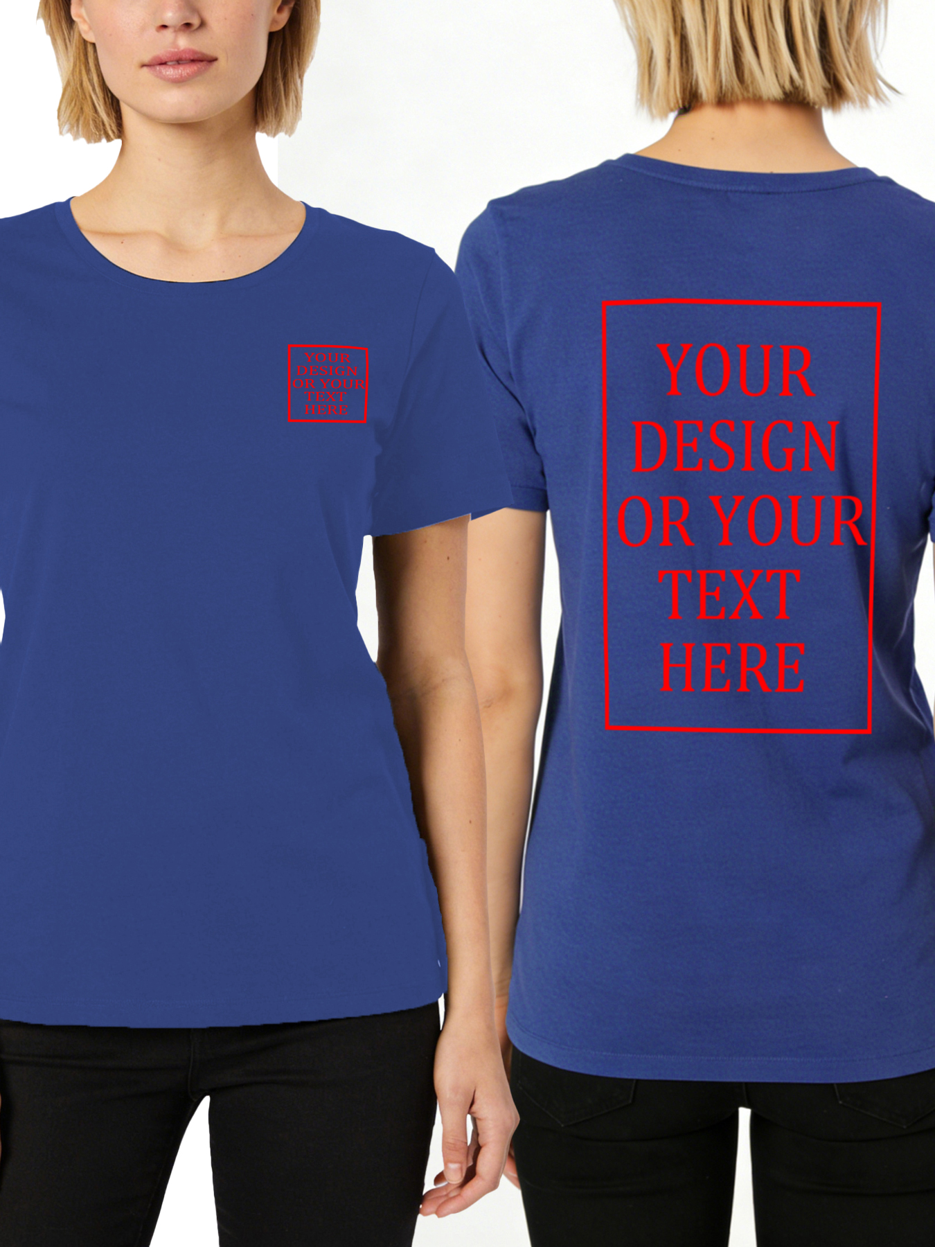 Women's Custom Short-Sleeve T-Shirt - Add Your Own Photo/Text Double-Sided Design