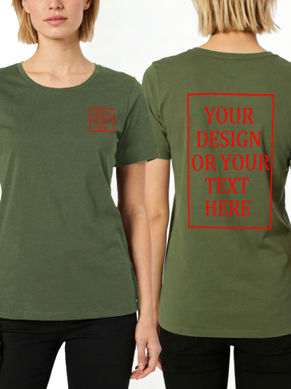Women's Custom Short-Sleeve T-Shirt - Add Your Own Photo/Text Double-Sided Design