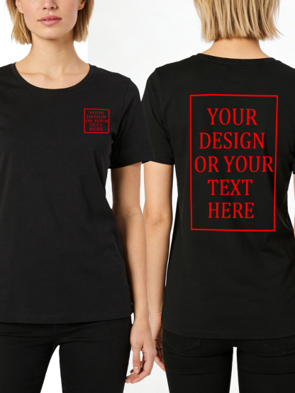 Women's Custom Short-Sleeve T-Shirt - Add Your Own Photo/Text Double-Sided Design