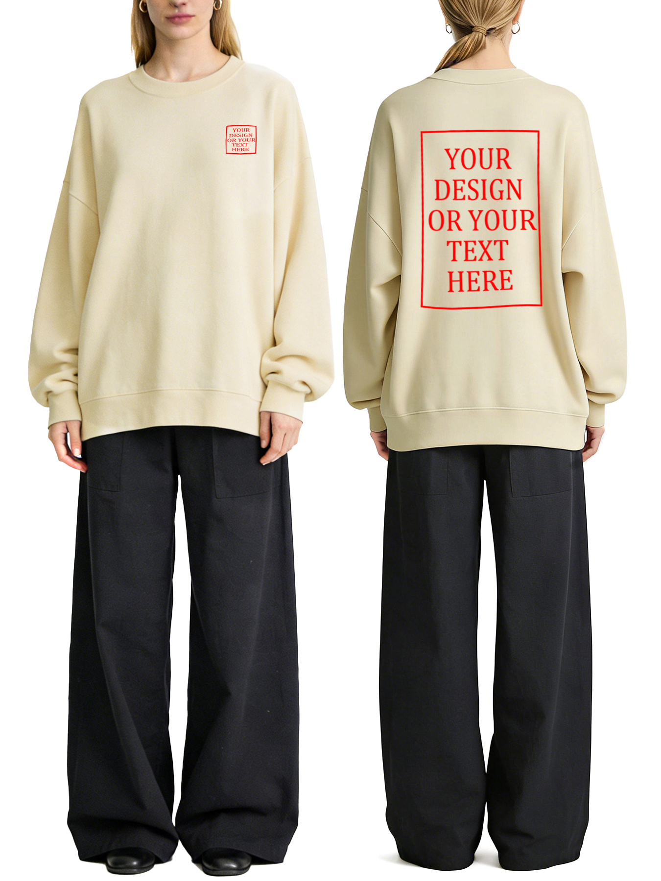 Women's Custom Hoodie - Add Your Own Photo/Text Double-Sided Design